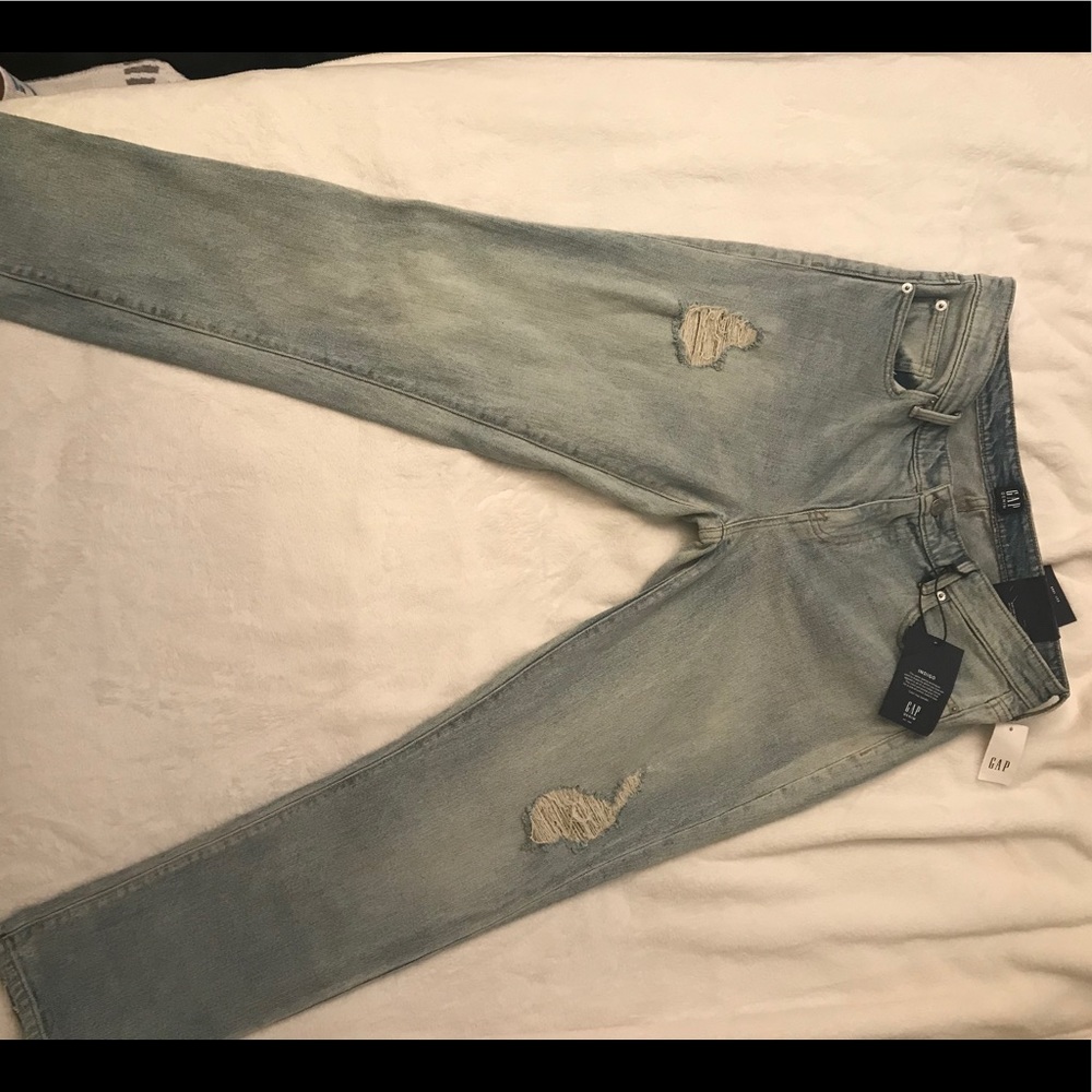Gap ripped cropped skinny jeans.